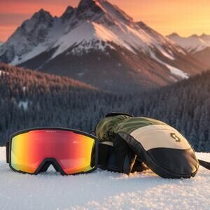 New 2026 SCOTT Snow Bundle: Factor Pro Goggles + Ultimate Hybrid Mittens (M)